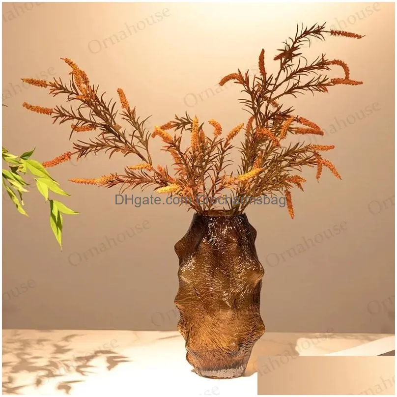 Other Arts And Crafts Vases Creative Sea Cucumber Glass Vase Irregar Decorative Ornaments Living Room Dining Table Flower Insertion De Dhqzb