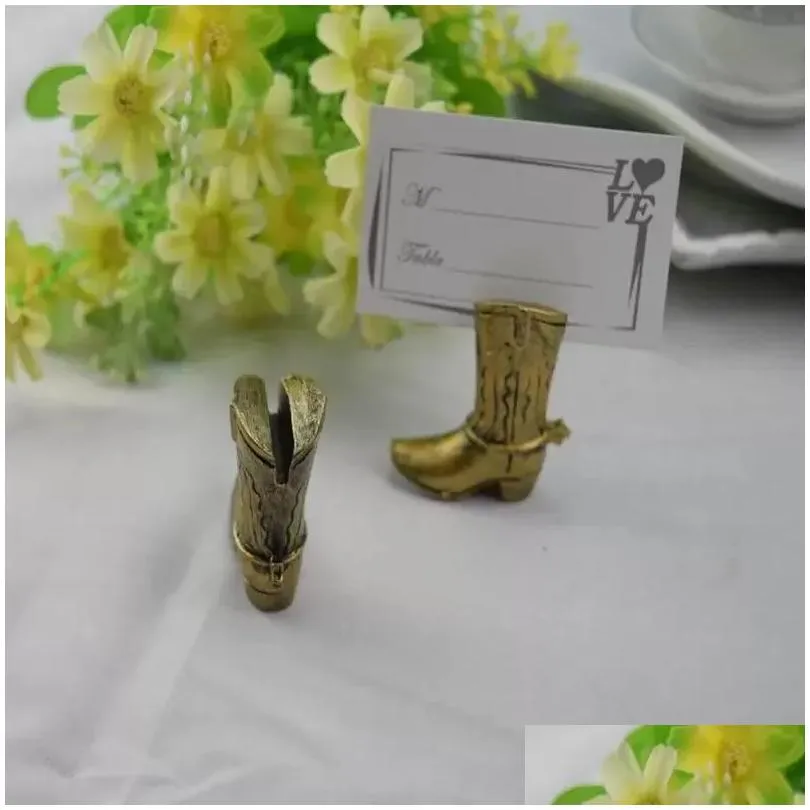 Party Decoration  Boot Place Card Holder Table Centerpiece Wedding Bridal Shower Favors Seat Number Holders Wholesale Drop Deli Dhxzp