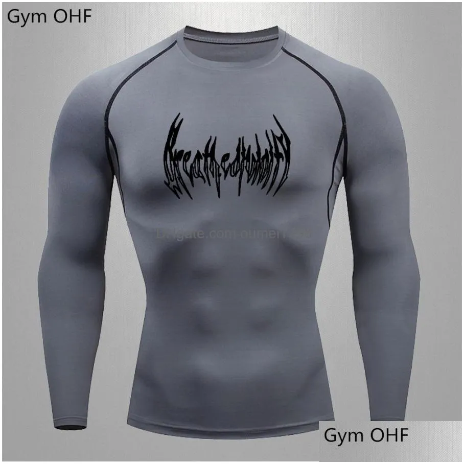 Men`S T-Shirts Men Training Gym Jogging Shirts Compri Running T Shirt Sportswear Quick Dry Rgard Fitn Tight Lg Sleeve Sport Tshirt G9Q Dhilm