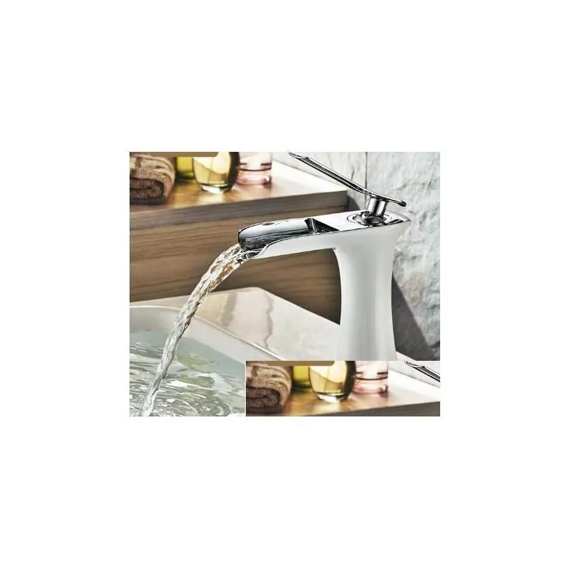 bathroom sink faucets waterfall brass vanity faucet chrome basin mixer tap 83008 drop delivery home garden showers accs dh7wf