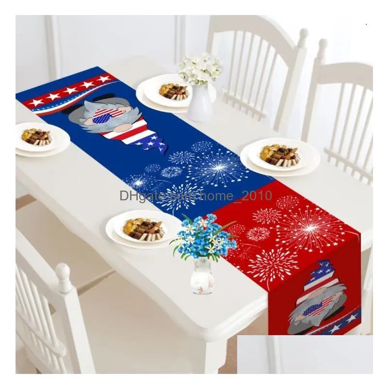 flags american independence day banner flags linen table runner home restaurant decoration dwarf long strip tablecloth living room