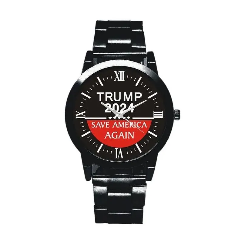 Party Favor Trump 2024 Wrist Watches Trumps Strap Watch Retro Letter Printed Men Quartz Watchess Save America Drop Delivery Home Garde Dh9Pn
