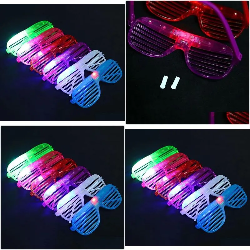Other Festive Party Supplies Shutters Shape Led Flashing Glasses Light Up Kids Toys Christmas Decoration Glowing Drop Delivery Home Dhhlv