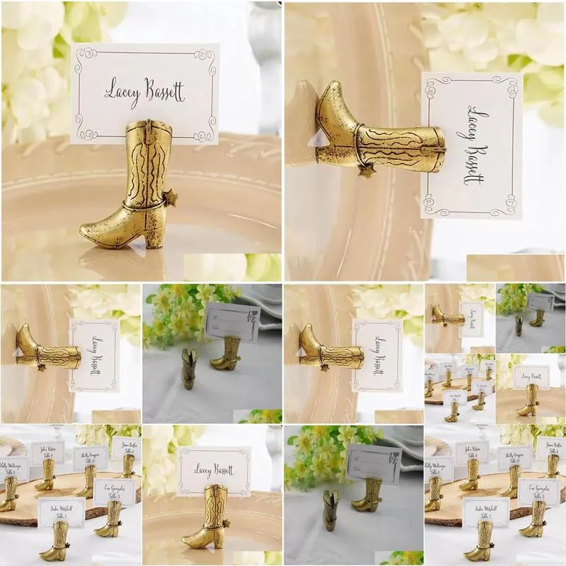 Party Decoration  Boot Place Card Holder Table Centerpiece Wedding Bridal Shower Favors Seat Number Holders Wholesale Drop Deli Dhxzp