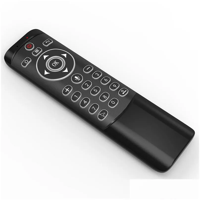 MT1 Backlit Voice Remote Control Gyro Wireless Fly Air Mouse 2.4G Smart for Android TV Box Linux PC