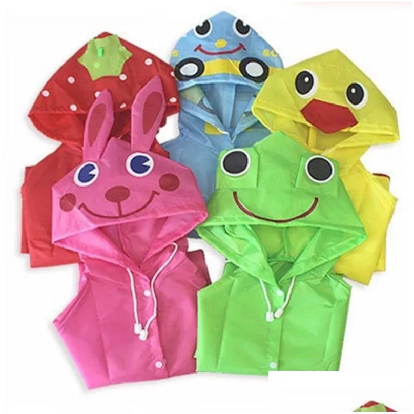 Raincoats Waterproof Children Kid Cartoon Design Baby Summer Rainwear Ponchon 90-130Cm Length Drop Delivery Home Garden Household Sund Dhlah