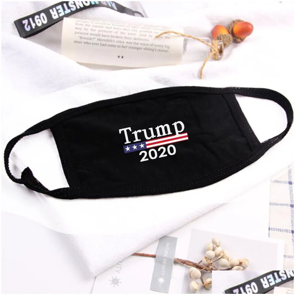 5 Styles Trump 2020 Mask Windproof Cotton Mouth Masks Anti-dust Unisex American Election United States Flag Mask Fashion Black Mask