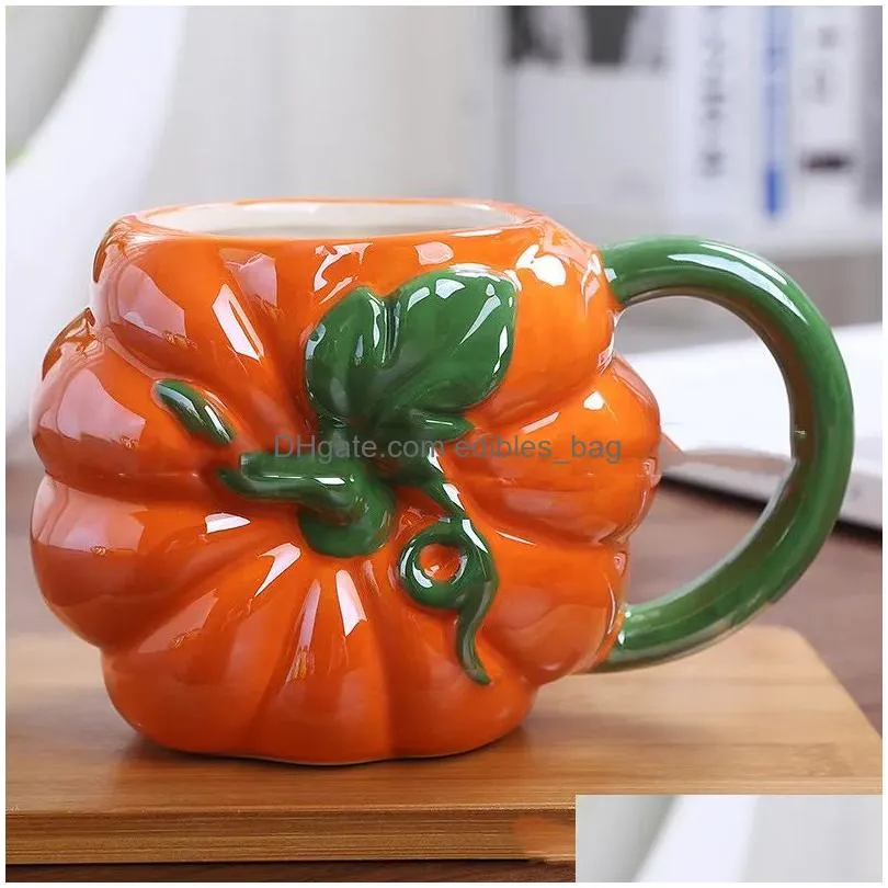creative colorful fruit ceramic cup strawberries pineapple mug cartoon fruit childrens breakfast milk mugs coffee cups