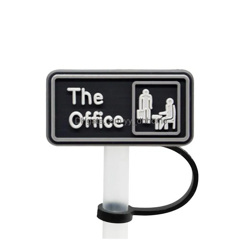 the office tv straw cover topper silicone accessories cover charms reusable splash proof drinking dust plug decorative diy your own 8mm