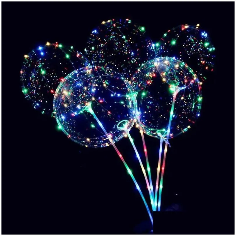  led lights balloons night lighting bobo ball multicolor decoration balloon wedding decorative bright lighter balloons with stick