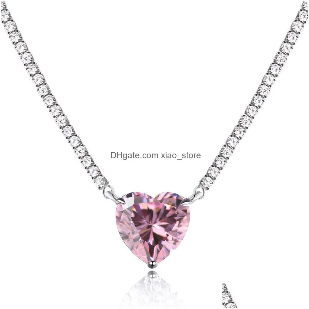 s925 sterling silver love heart designer necklace sweet wedding jewelry choker nature austrian crystal sailormoon full diamond chain shining charm