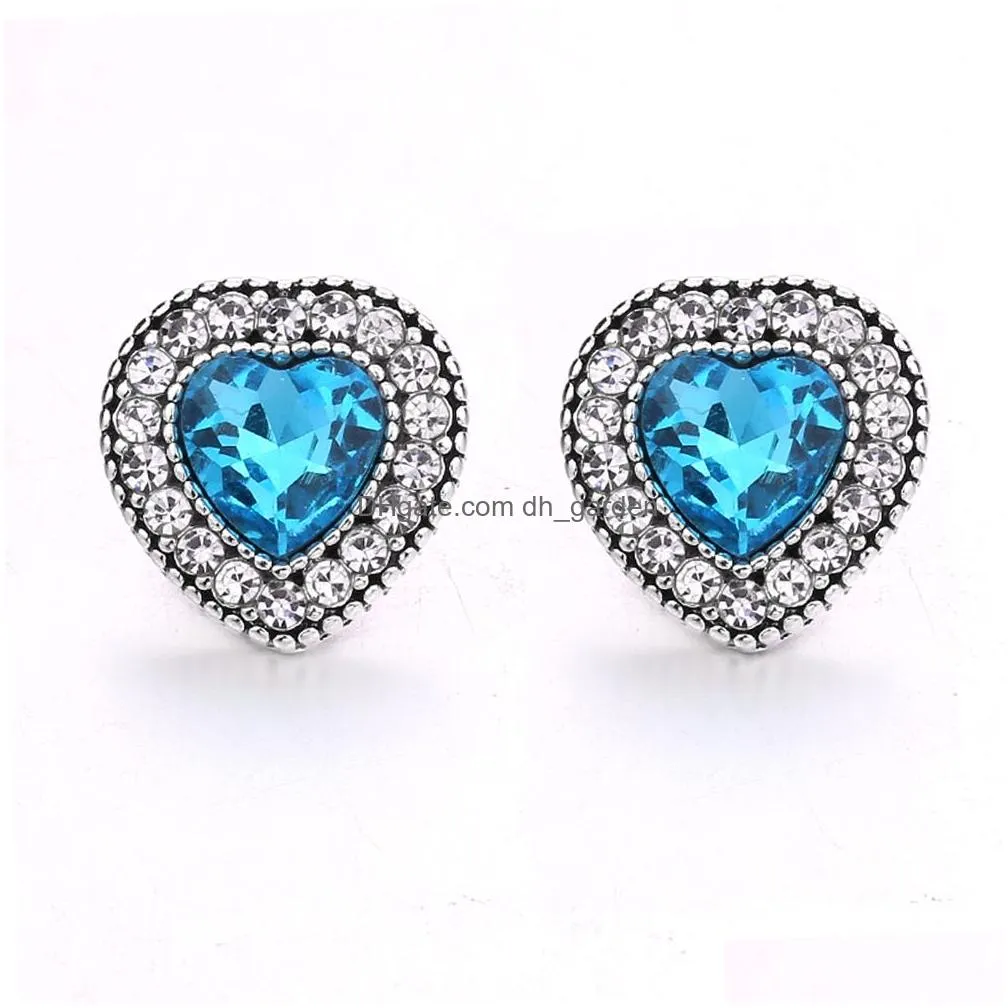 Clasps & Hooks 12Mm Snap Button Jewelry Charms Bracelets Crystal Heart Buttons For Earrings Bracelet Drop Delivery Findings C Dhgarden Dhf1S