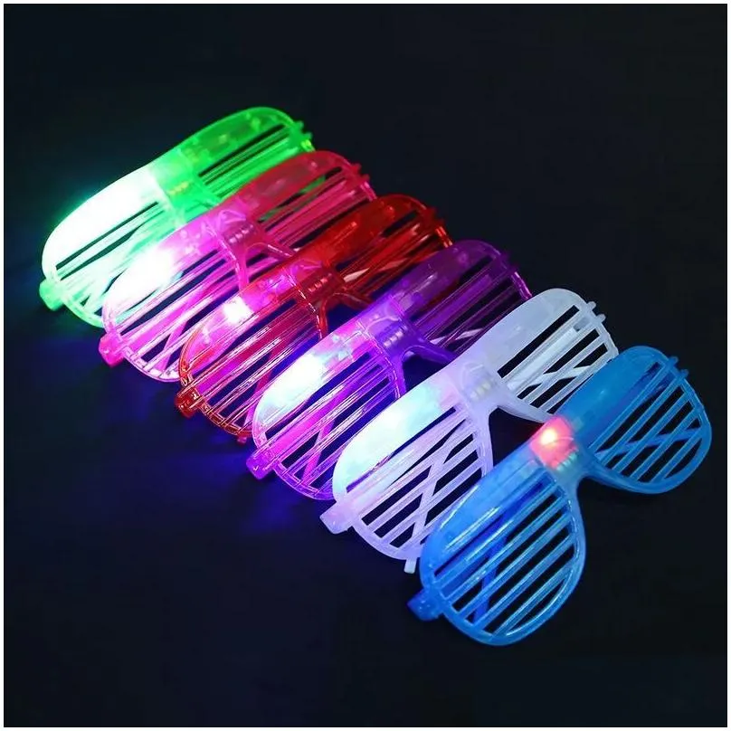 Other Festive Party Supplies Shutters Shape Led Flashing Glasses Light Up Kids Toys Christmas Decoration Glowing Drop Delivery Home Dhhlv