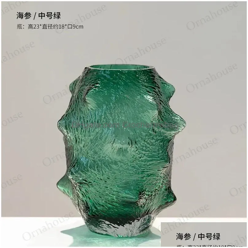 Other Arts And Crafts Vases Creative Sea Cucumber Glass Vase Irregar Decorative Ornaments Living Room Dining Table Flower Insertion De Dhqzb