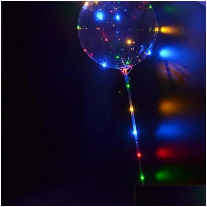  led lights balloons night lighting bobo ball multicolor decoration balloon wedding decorative bright lighter balloons with stick