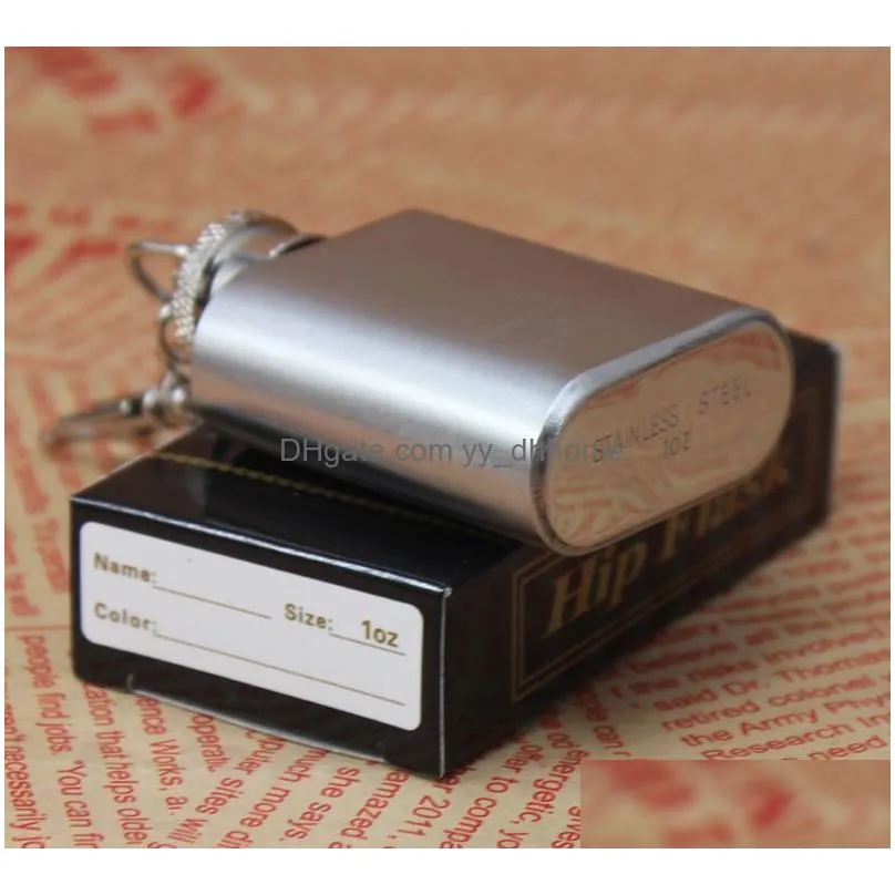 high quality 1oz 18/8 stainless steel mini hip flask with keychain personlized logo is available