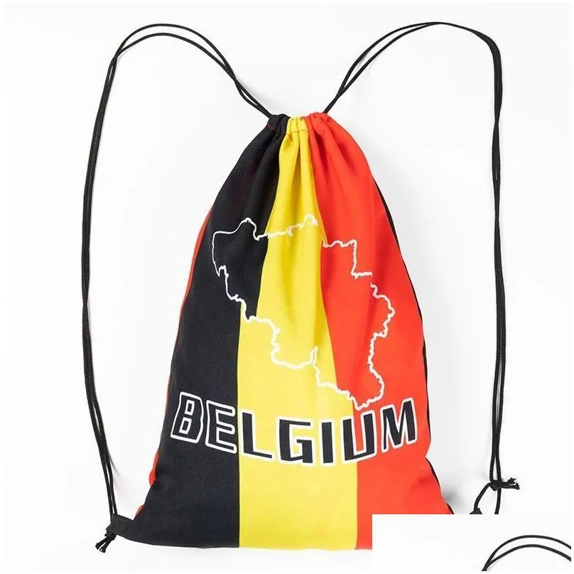 Party Favor Dstring Backpack Fan Supplies National Flag Bag Football Activity Commemorative Drop Delivery Dhv6J