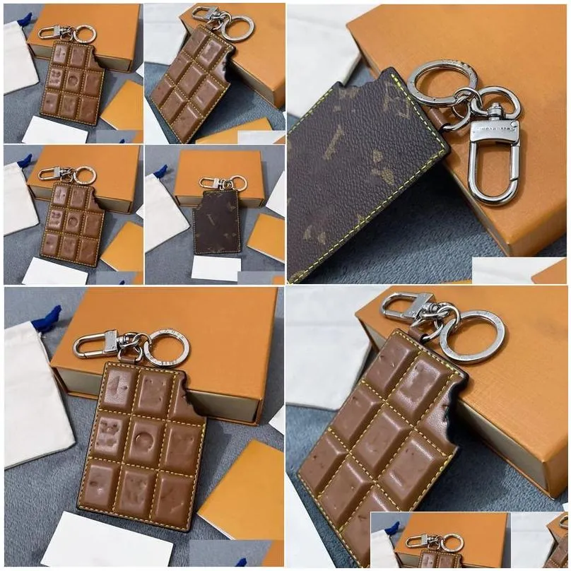keychains lanyards 7x9cm designer chocolate model keychain key chains ring holder esigners for porte clef gift men women car bag penda