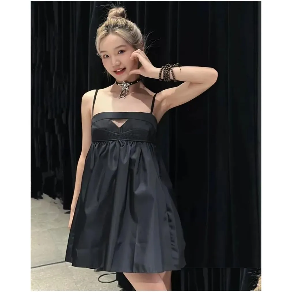 Fashion Designer Dress Women`s Hollow Camisole Skirt for Summer Vocation Designer Beach Tank Dress 26568