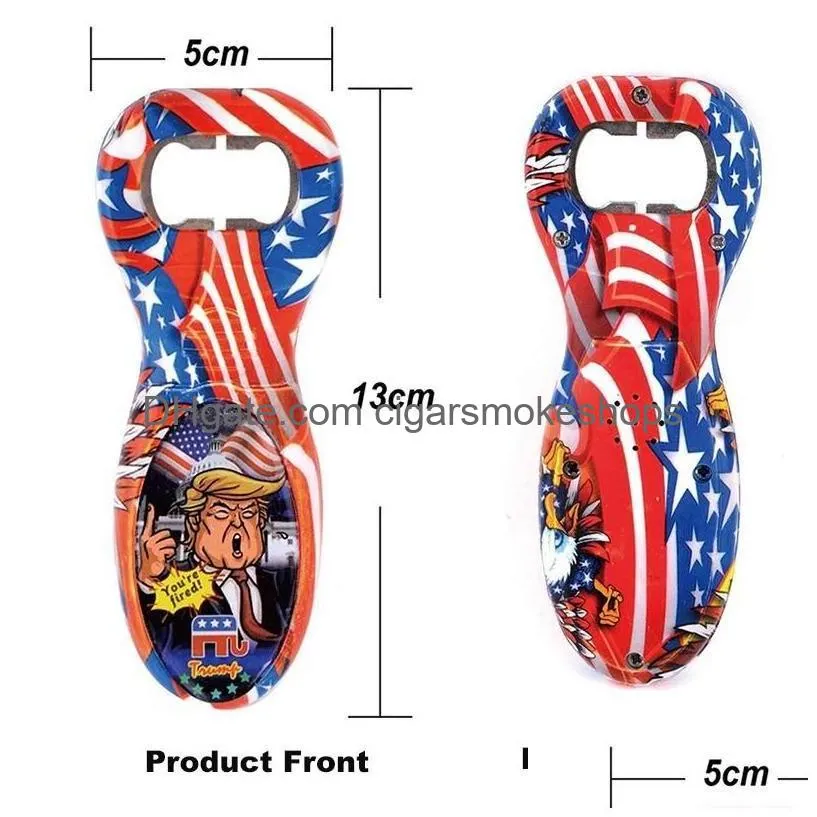 Openers Donald Trump Bottle Opener Printing Sound Voice Funny Personalize Novelty Toy Beer Kitchen Drop Delivery Home Garden Kitchen, Dh5Yd