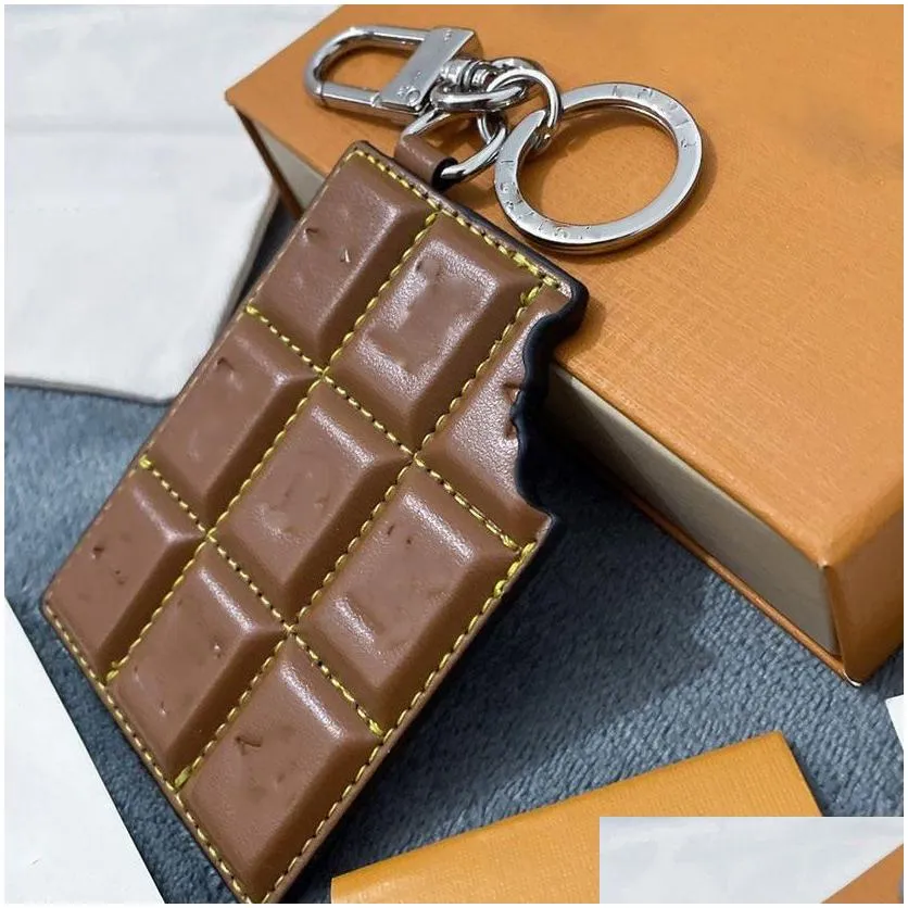 keychains lanyards 7x9cm designer chocolate model keychain key chains ring holder esigners for porte clef gift men women car bag penda