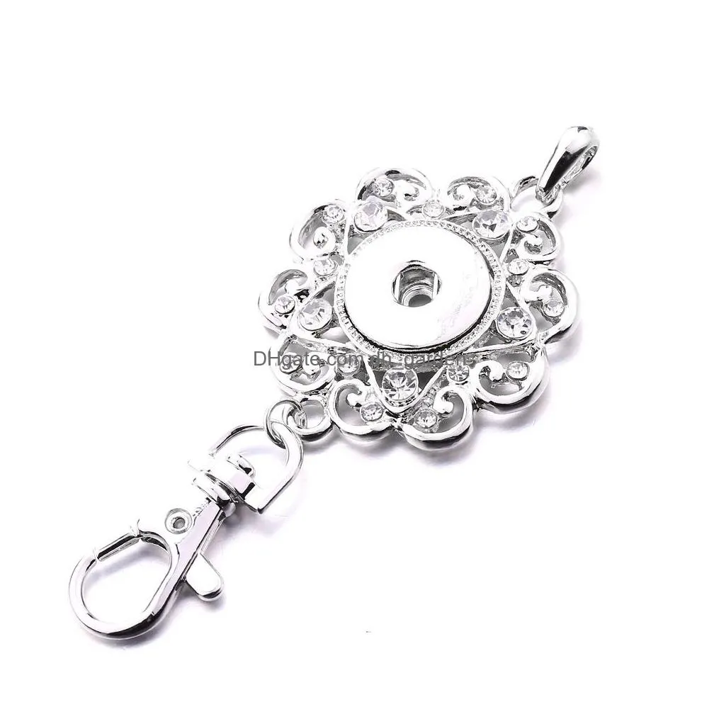 Key Rings Snap Button Jewelry Metal Flower Owl Star 18Mm Keychain For Men Women Charms Drop Delivery Dhgarden Dhknf