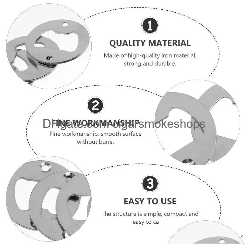 Openers Stainless Steel Bottle Opener Polished Iron Round 40Mm Diy Wine Beer Inserts Tools With Screws For Home Kitchen Bar Drop Deliv Dhdmp