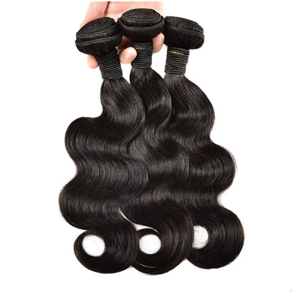 Kiss Hair HumanLoose Wav Yaki 3 Bundles 10-26 inch Brazilian Virgin Remy Straight Deep Curly Body Wave Straight Natural Color Black