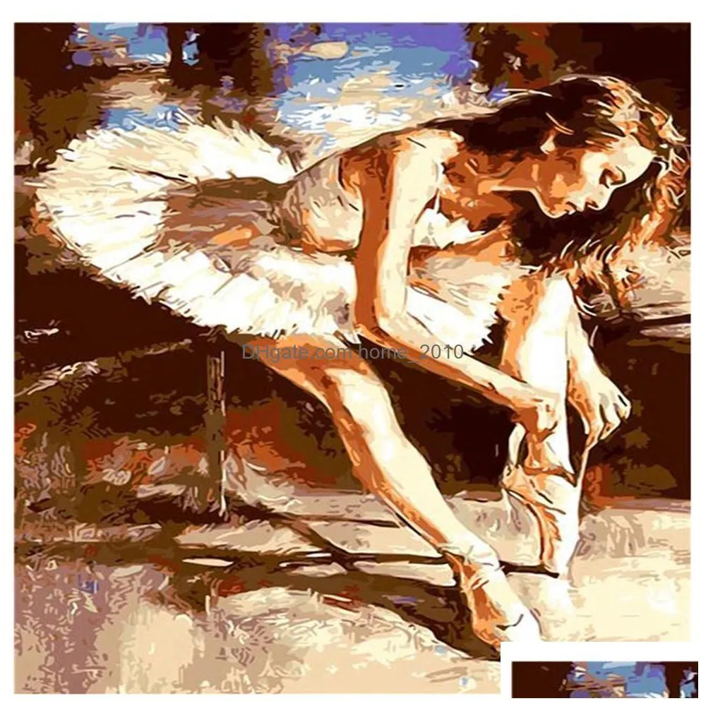 oil paint diy painting by numbers adult hand painted kits paintballet dancers 16 x20 235j8254394