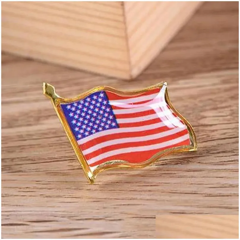 American Flag Lapel Pin Party Supplies United States USA Hat Tie Tack Badge Pins Mini Brooches for Clothes Bags Decorati