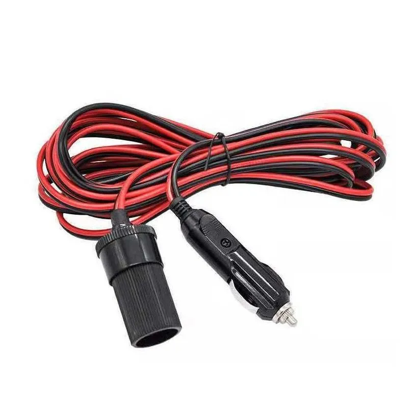 New 12v 10a Car Cigarette Lighter Socket Extension Cord Cable 2/5 Meters Male Plug to Female Socket Extension Cable Car Interior