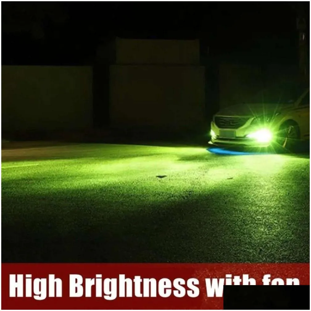 New Car LED Fog Lemon Green Lamp 1860 CSP Chip 14000Lm 40W Yellow White Green H1 H3 H7 H8 H9 H11 H16 H27 881 880 9005 HB3 9006 HB4