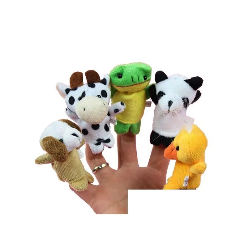 10pcs/set Cartoon Animal Finger Puppet Baby Plush Toys for Children Favor Gift Family Dolls Kids Finger Toy