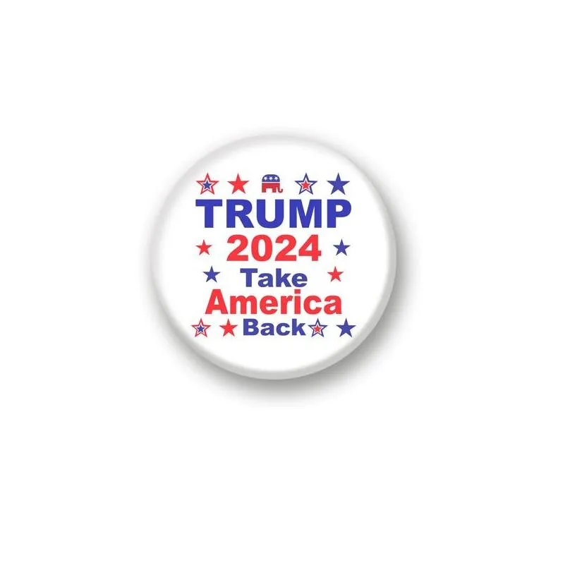 Trump 2024 Badge Brooches Pins Party Favor Election Supplies Keep America Great 1.73 inch