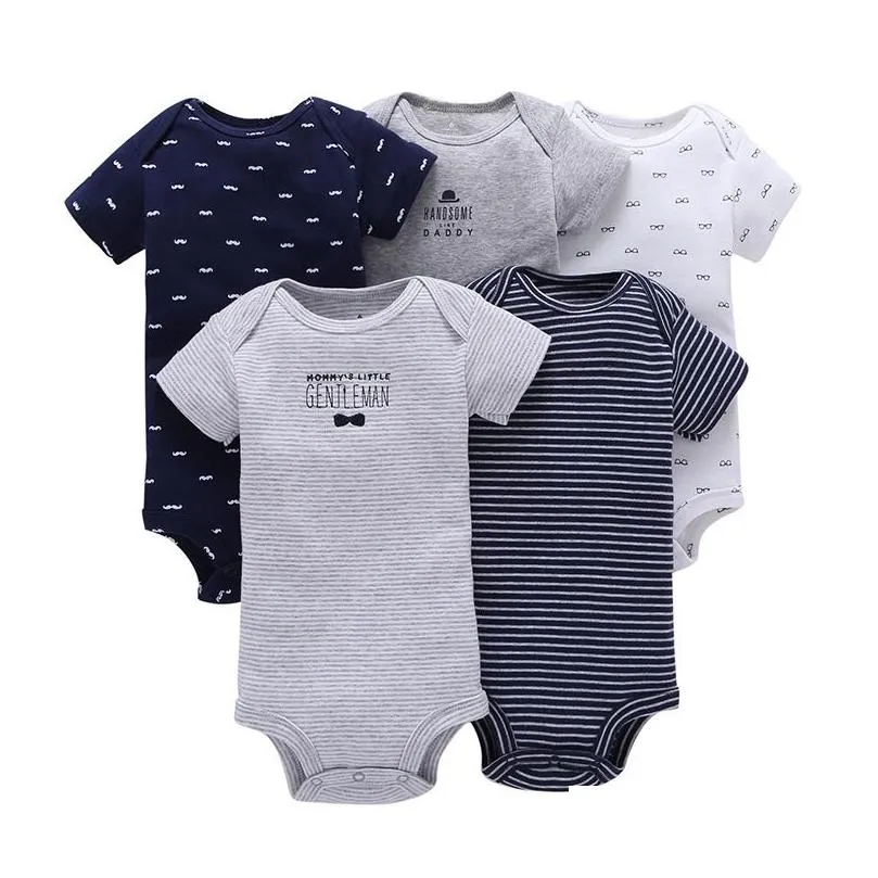 Uniesx Newborn Baby Rompers Clothing 5Pcs/Lot Infant Jumpsuits 100%Cotton Children Roupa De Bebe Girls&Boys Baby Clothes