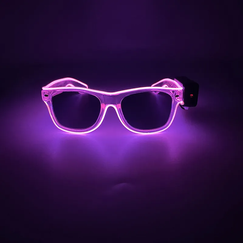 Wireless LED Light up Glasses Clear Luminous Party Eyeglass Women Mens Costume Sunglasses Glow in The Dark Neon Glasses for Carnival Party