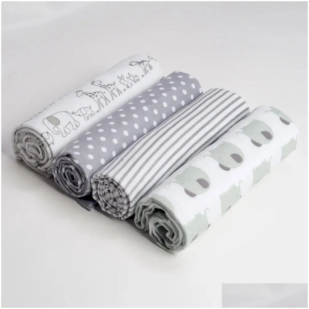 Blankets Swaddling 4Pcs/Lot Kids Diapers Muslin Swaddle 100% Cotton Flannel Diapers For borns Kid Pography Blankets born Wrap 230729