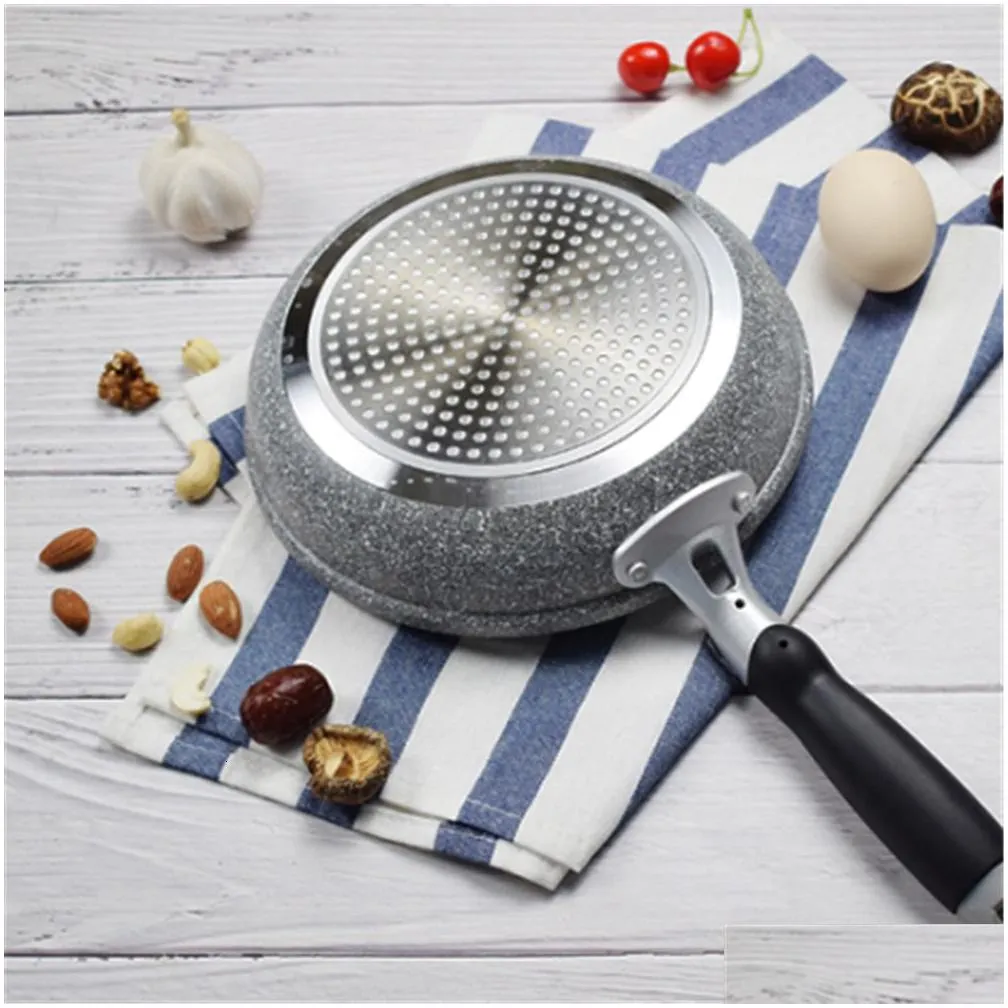 Pans Durable Stone Frying Wok Pan Nonstick Ceramic Pot Induction Fryer Steak Cooking Gas Stove Skillet Cookware Tool for Kitchen Set