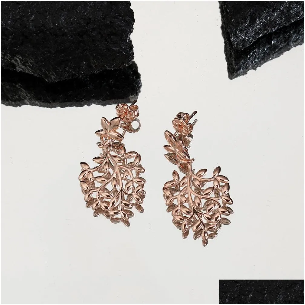 Pendant Necklaces Designer Leaf Female Gold For Women Sier Trendy Set Fashion Jewelry Mother Valentine Day Gift Girlfriend Accessories Otjkh