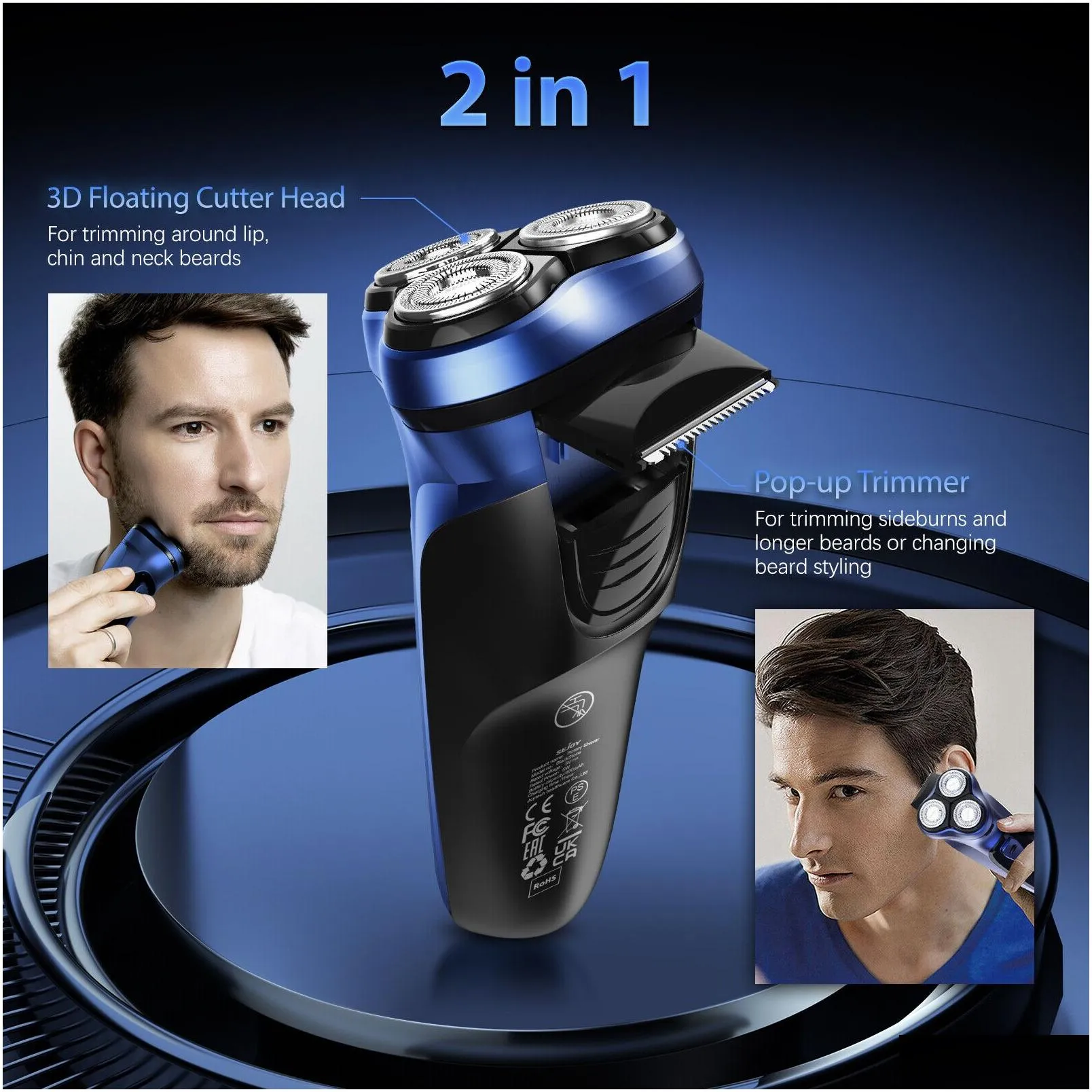 Shaver Men Rechargeable Electric -Up Trimmer Rotary Razor Beard Shaving Drop Delivery Home Garden Housekeeping Organization Cleanin Dhj90