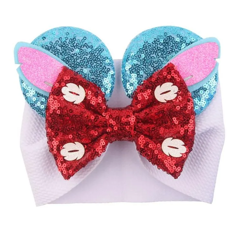 Baby Velvet Hair Belt Solid Color Hairpin Sequin Glitter Big Bow Clips Mouse Ear Wide Boutique Headband kids Girl Hair Accessories