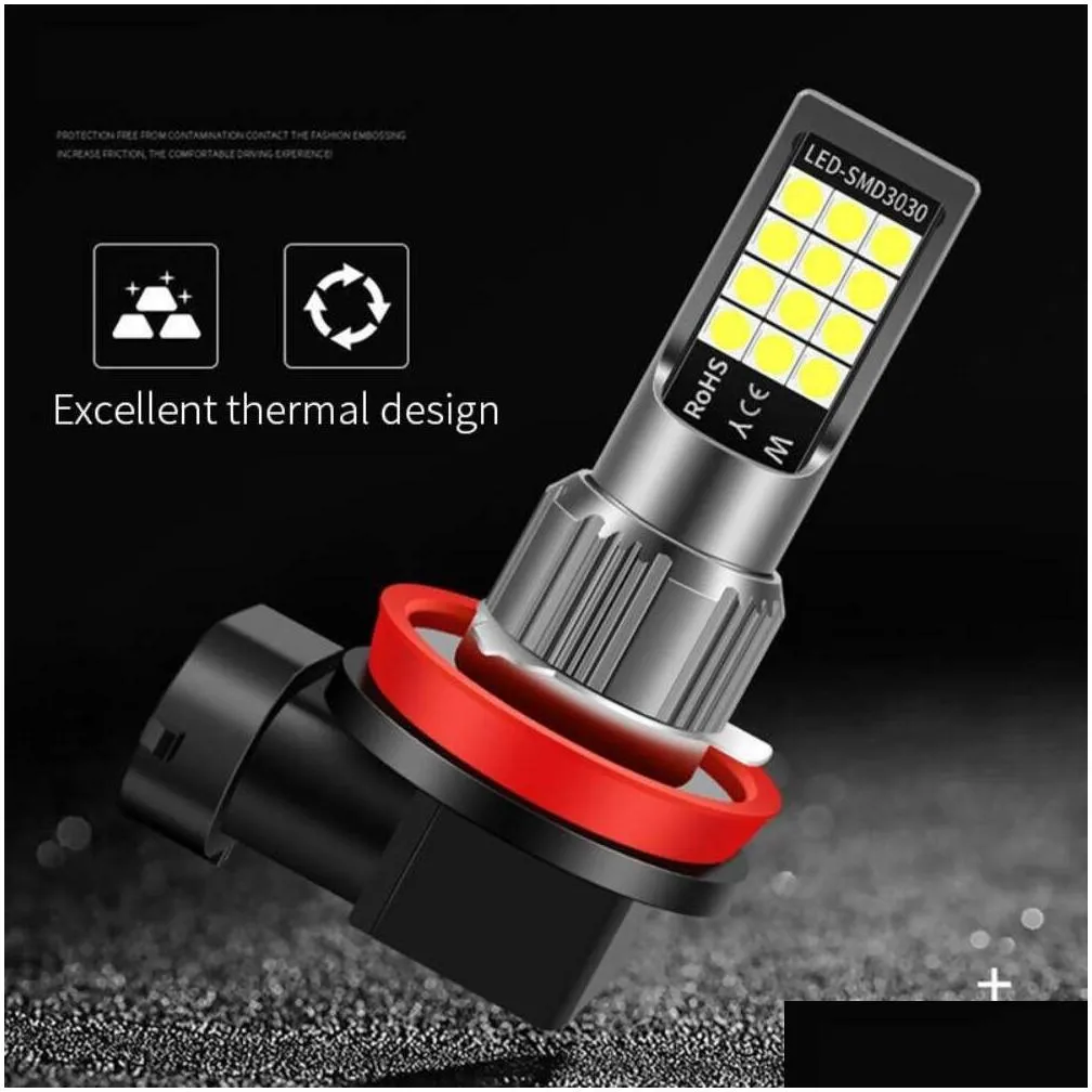 New Car LED Fog Light H11 H7 9005 9006 with Flashing Emergency Warning Strobe Led Light 9005 9006 H3 880 88112V 24Leds Auto Lights