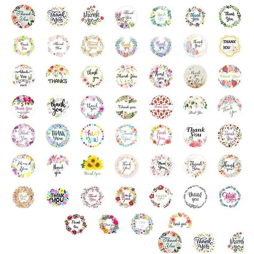 Pack of 50Pcs Thank You Stickers No-Duplicate Waterproof Vinyl Graffiti Sticker for Luggage Skateboard Notebook Water Bottle Car Decals Kids