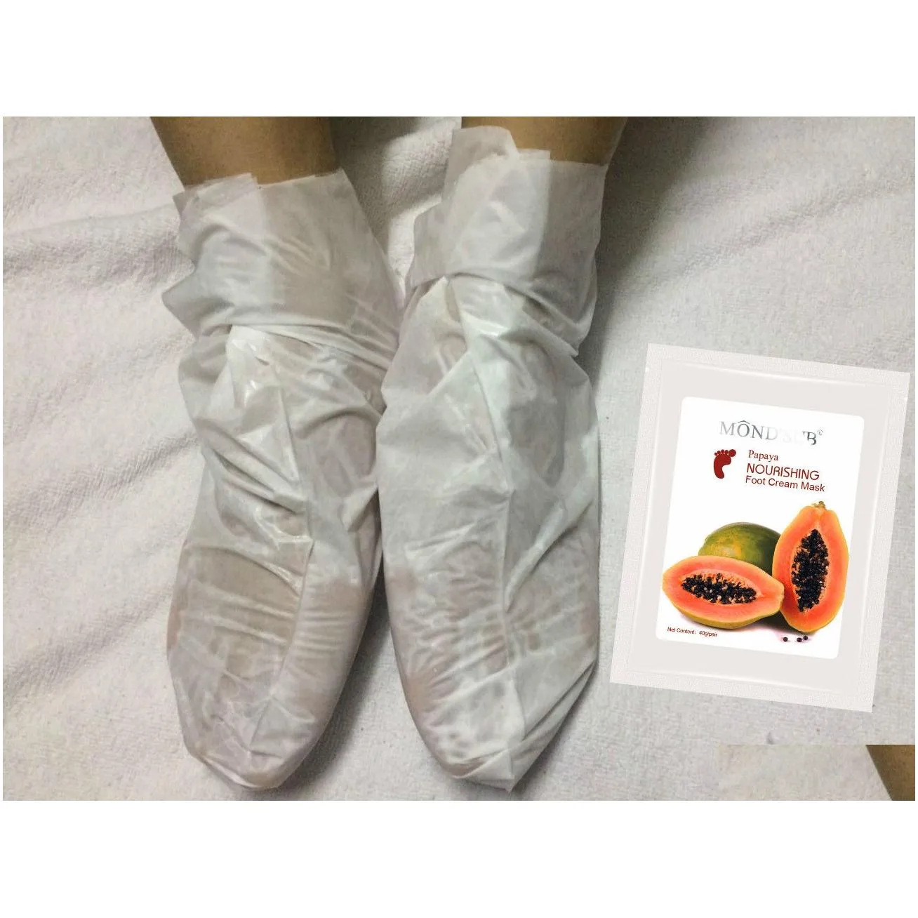 Elitzia Skin Brighten Dissolves dead skin cells Soft Papaya Fruit Cream Soft Foot Mask