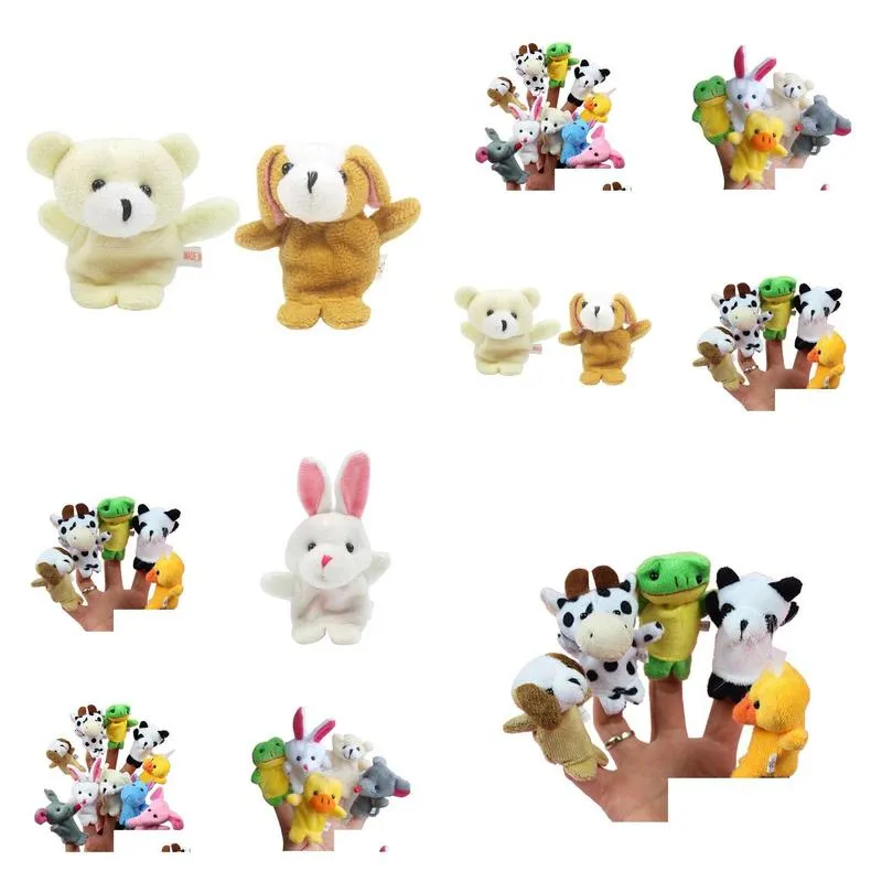 10pcs/set Cartoon Animal Finger Puppet Baby Plush Toys for Children Favor Gift Family Dolls Kids Finger Toy