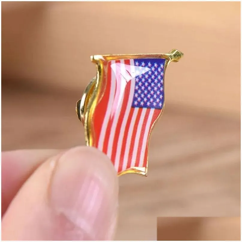 American Flag Lapel Pin Party Supplies United States USA Hat Tie Tack Badge Pins Mini Brooches for Clothes Bags Decorati