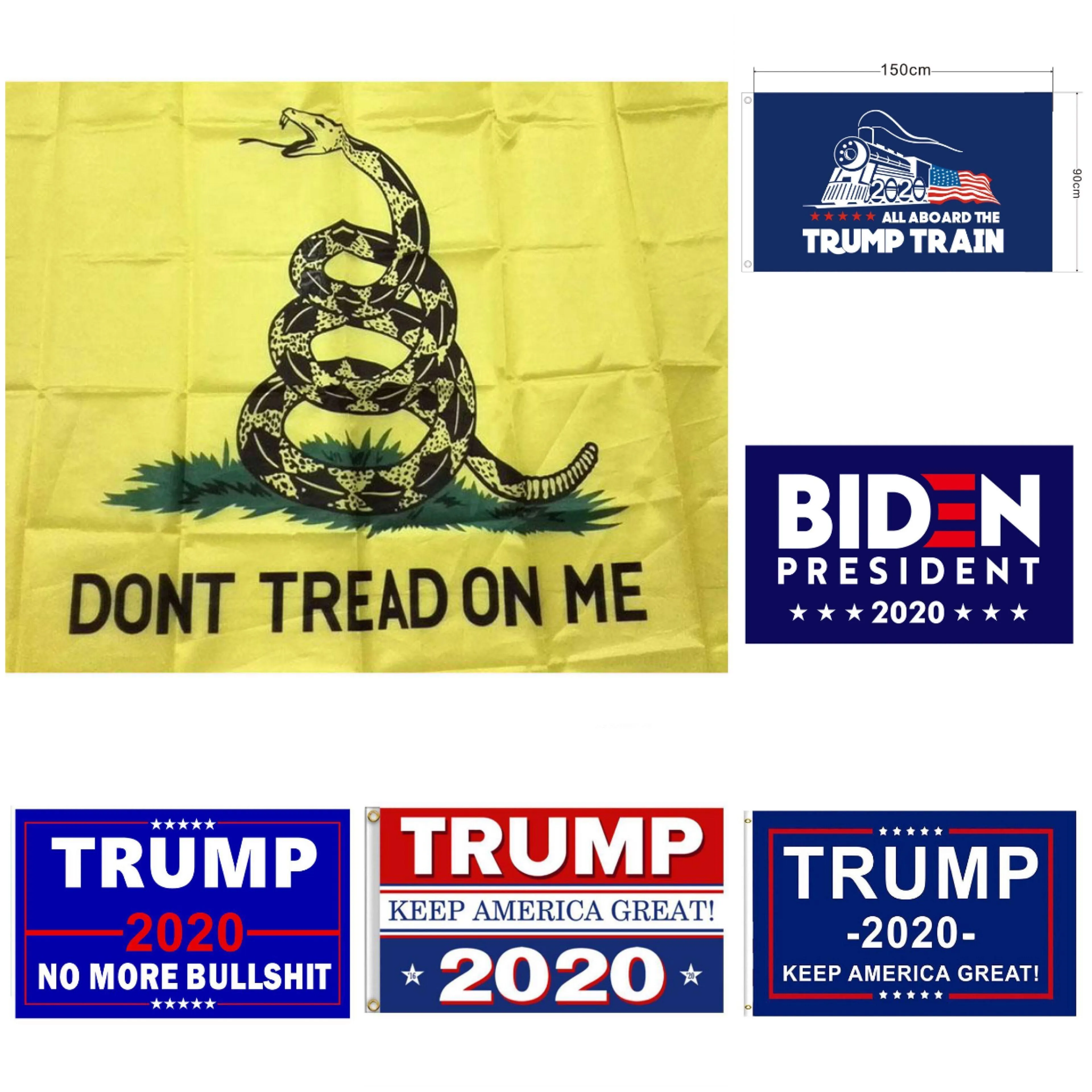 Outdoor Stardard Size 3 x 5 Feet 150x90cm Dont Tread on Me Gadsden Flag Trump Biden President Flag Banner