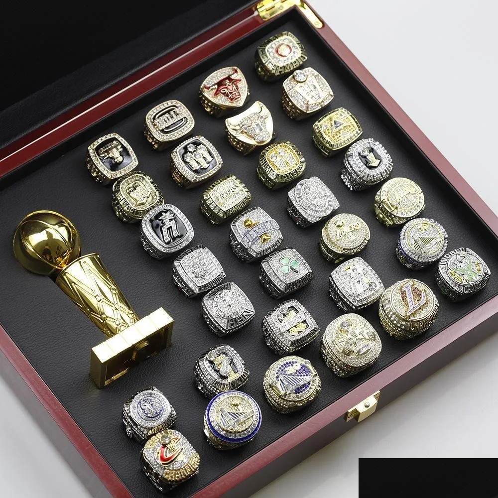 1967 to 2021 Basketball City Team champions Championship Ring Set With Wooden Box Souvenir Men Women Boy Fan Brithday Gift 2021 Hip hop Jewelry Sport