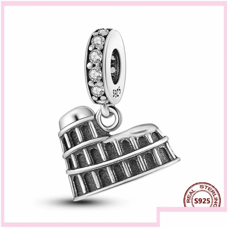 Charms 925 Sterling Sier Dangle Charm Women Beads High Quality Jewelry Gift Wholesale Castle Iron Tower Building Lighthouse Bead Fit P Dheyc