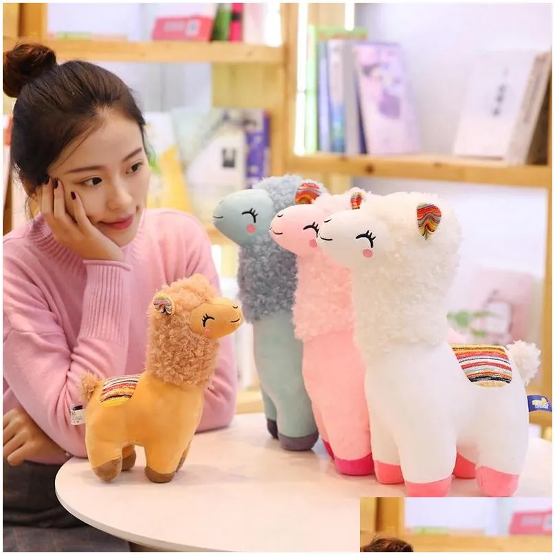 Lovely 25/35cm/45cm Alpaca Llama Plush Toy Doll Animal Stuffed Cartoon Dolls Soft Stuffed Alpacas For Kids Birthday Gifts 4 Colors